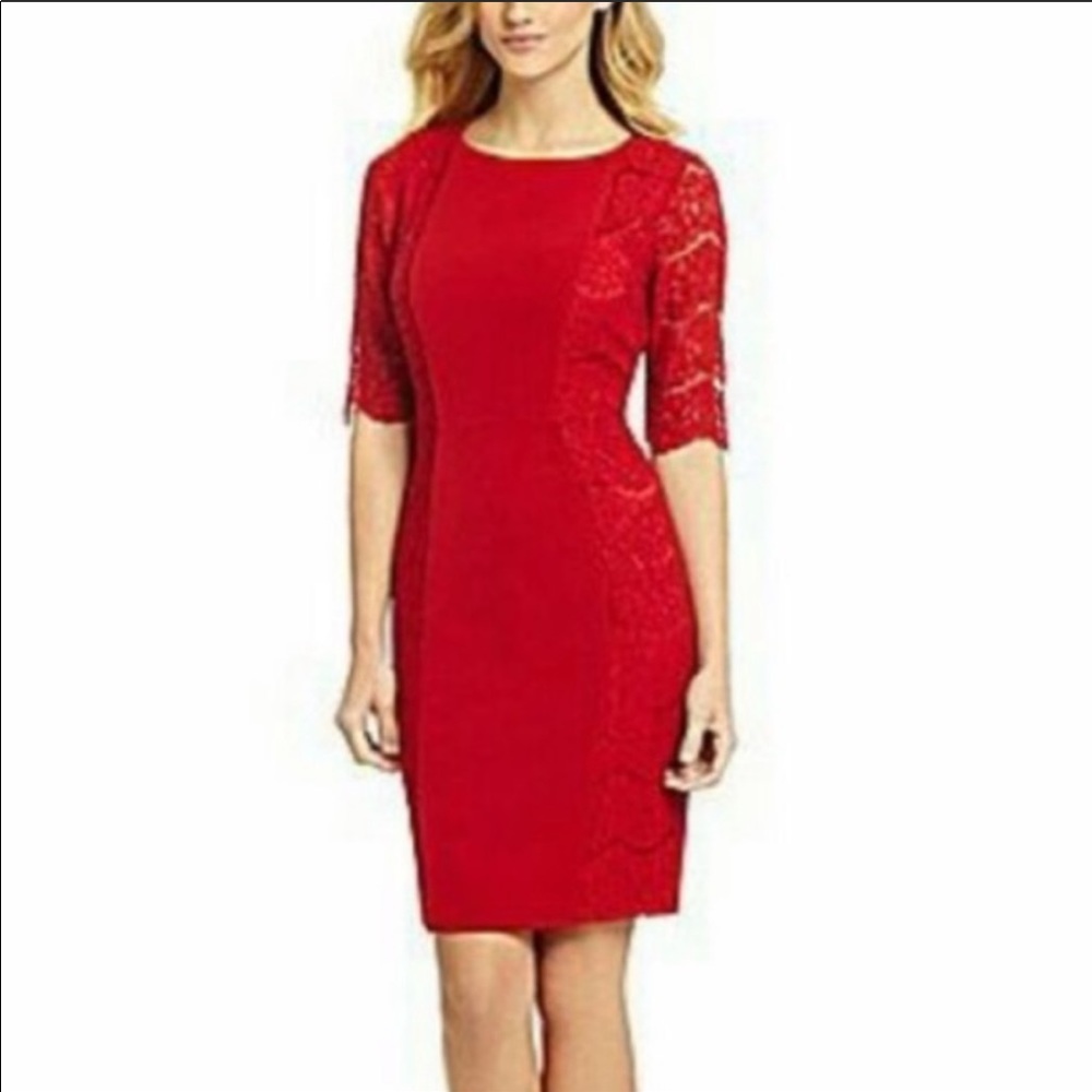 ANTONIO MELANI Red Lace Dress